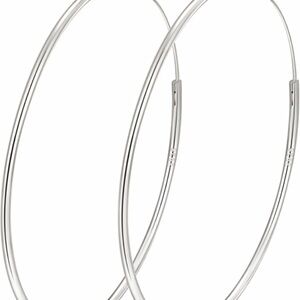 New! “OOOPEL” 925 Sterling Silver Hoop  Thin Endless Hoop Lightweight.